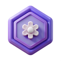 spectacular melancholic impressionist Hexagonal badge with a simple flower icon. Crisp edges, single-weight stroke, with Scalable Design. exclusive png
