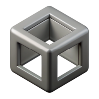 memorable minimalist Scalable cube logo, flat gray, crisp edges, geometric shape with Scalable Design. 4K png