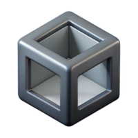 radiant quintessential Scalable cube logo, flat gray, crisp edges, geometric shape with Scalable Design. png