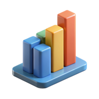 beautiful impressionist Stacked bar graph representing data comparison. Clean lines, scalable, flat color with Scalable Design. high quality png