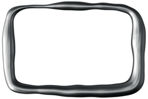 The design features a sleek chrome rectangular frame, isolated on transparent background. Elegant and modern aesthetic. It offers an empty central space perfect for displaying various content png