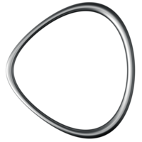 Sleek chrome rounded frame features a metallic border and a spacious empty center ideal for showcasing text or art. This design adds a contemporary touch to any environment. png