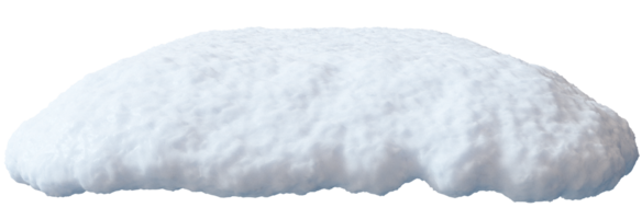 This snow cap showcases a realistic 3D rendering of a fluffy snow heap on transparent background. The detailed texture creates an illusion of volume and soft contours, enhancing visual appeal png