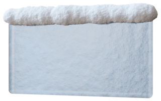 This empty rectangular banner features a snow cap on top, perfect for text or advertising purposes. Displayed against transparent background, it is designed in striking 3D detail for versatility png