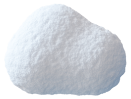 Close-up of a snow heap captured from the top to highlight its fluffy texture and natural irregular shape, isolated against transparent background with no distractions png