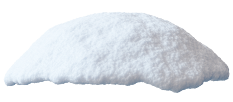 This three-dimensional rendering displays a fluffy snow cap heap on transparent background. The rounded shape captures the essence of winter's beauty and cold texture png