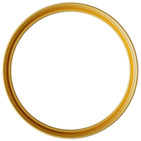 Beautiful golden round frame features a metallic border, offering a chic design that highlights empty space in the center. Perfect for displaying art or photographs in any setting. png