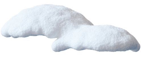 This snow heap appears isolated against transparent background, presenting a detailed 3D render. The fluffy texture of the snow creates an inviting winter aesthetic, perfect for seasonal themes png