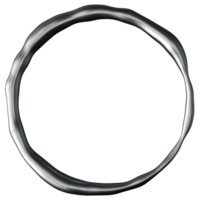This stylish metallic frame features a unique rounded shape with a smooth chrome finish. png