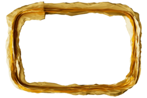 A striking golden rectangular frame showcases a metallic border, creating a luxurious look. The empty space in the middle invites artistic creativity or can enhance any decor style png