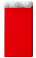 isto vermelho vertical bandeira características uma decorativo neve boné às a principal, fazer isto ideal para inverno promoções. isto é conjunto contra transparente fundo, oferta uma Claro Cortar fora para texto ou anúncios png