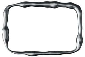 The design features a sleek chrome rectangular frame, isolated on transparent background. Elegant and modern aesthetic. It offers an empty central space perfect for displaying various content. 3D. png