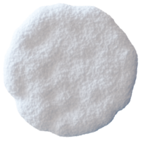 Snow heap shown from a top view, highlighting its texture and contours. This isolated form against transparent background emphasizes its three-dimensional appearance, ideal for design use png
