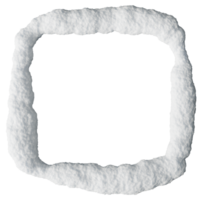 A three-dimensional snow frame creates a unique border against transparent background, perfect for showcasing winter-themed artwork or messages. Ideal for festive designs png