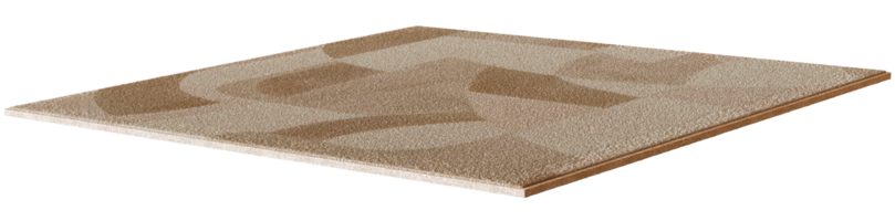 Modern 3D carpet features a unique design with soft textures ideal for interior spaces. Rendered against transparent background, it enhances contemporary decor aesthetics. png