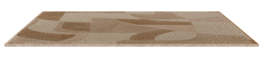 Modern 3D carpet features a unique design with soft textures ideal for interior spaces. Rendered against transparent background png