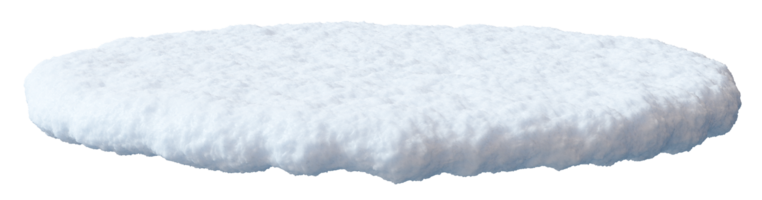 This snow cap is depicted as an isolated heap with a flat top, rendered in 3D. The details highlight the fluffy texture and soft contours, ideal for winter-themed projects png