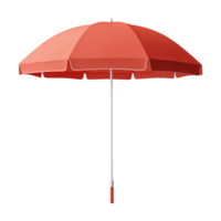 Opened red beach umbrella isolated on transparent background png