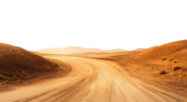 Dirt road in the desert isolated on transparent background png