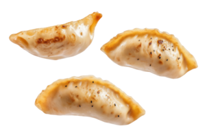 Three fried dumplings, isolated on a transparent background png