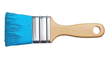 Paintbrush with blue paint isolated on transparent background png