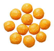Laddu isolated on transparent background, top view png
