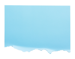 Piece of blue paper with torn edge isolated on transparent background png