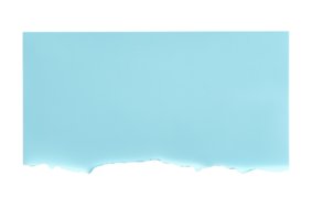 Blue paper sheet with torn edge isolated on transparent background png