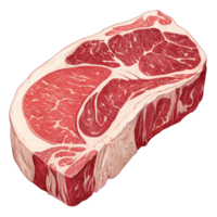 Close up view of a raw fresh ribeye steak with visible marbling and texture ready for grilling or cooking png