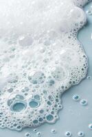 Macro shot of light foam bubbles forming intricate patterns photo