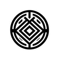 Abstract black white geometric circle , element, symbol vector