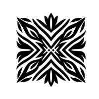 Geometric floral pattern in bold black and white vector