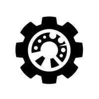 Abstract Tech Gear Black White Element vector