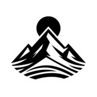 Minimalist Mountain Silhouette with Sun or Element vector