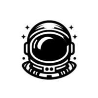 Minimalist Astronaut Helmet Black White Space Exploration vector
