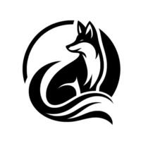 Black and White Fox Minimalist for Brands vector