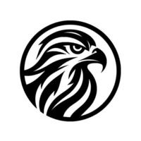 Striking Hawk Silhouette in Circle Bold vector