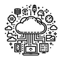 Cloud Computing Set Illustration vector
