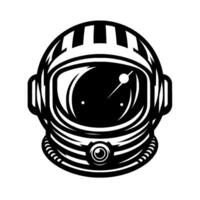 Art Astronaut Helmet Black and White Minimalist Space Illustration vector
