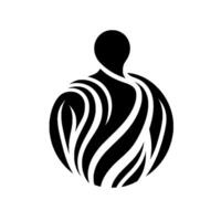 Abstract Silhouette of Person with Flowing Lines Zen, Minimalism vector