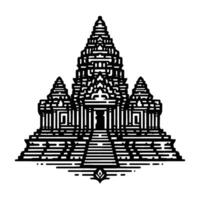 Angkor Wat Temple Outline Minimalist Line Art vector