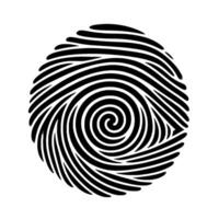 Abstract Black and White Fingerprint on White vector