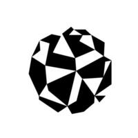 Geometric Sphere Abstract Black and White on White Background vector