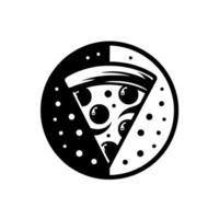 Pizza Slice Black and White Minimalist vector