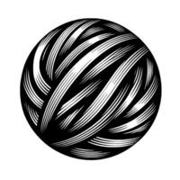 Abstract Black White Sphere Lines Element vector