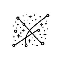 Minimalist Constellation Diagram with Dots and Stars on White vector
