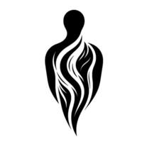 Abstract Human Form Silhouette with Flowing Lines, Minimalist vector