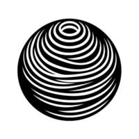 Geometric Swirl Black and White Abstract Circular vector