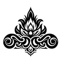 Elegant Black White Floral , Ornamental Flourish vector