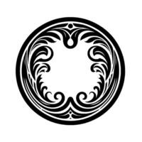 Elegant Circular Ornament in Black and White vector